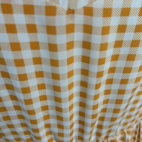 Torrid Midi Challis Skater Yellow Plaid Dress 0/L US 12 - Picture 12 of 16